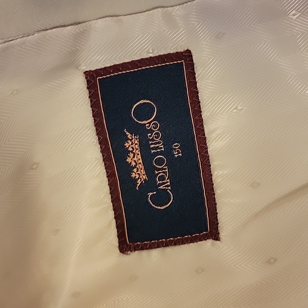 Carlo Lusso-2 button beige Jacket Size 38 L. NWT. - Picture 9 of 12